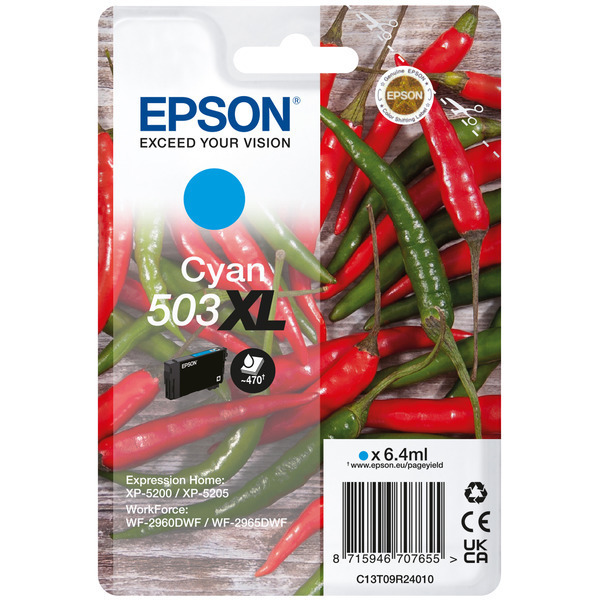 Original Epson Tinte C13T09R24010 / 503XL / C13T09R24010 cyan für C13T09R24010