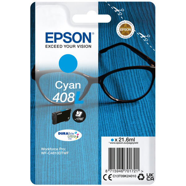 Original Epson Tinte C13T09K24010 / 408L / C13T09K24010 cyan für C13T09K24010