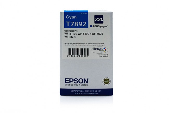 Original Epson Tinte T7892 C / C13T789240 cyan für C13T789240