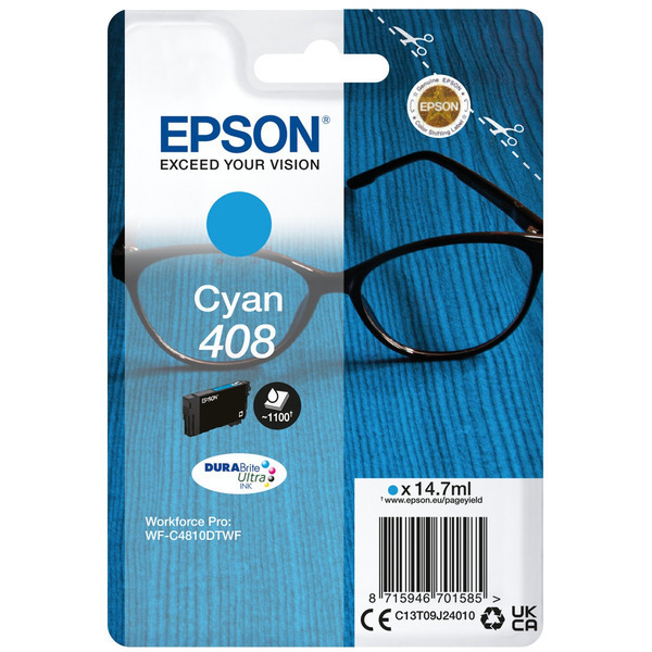 Original Epson Tinte C13T09J24010 / 408 / C13T09J24010 cyan für C13T09J24010